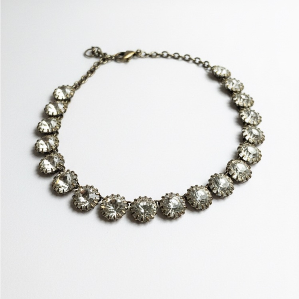 J CREW Round Crystal Statement Necklace